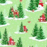 Pine Trees in Green from the Gnome for the Holidays Collection by Helz Cuppleditch for QT Fabrics- 100% High Quality Cotton