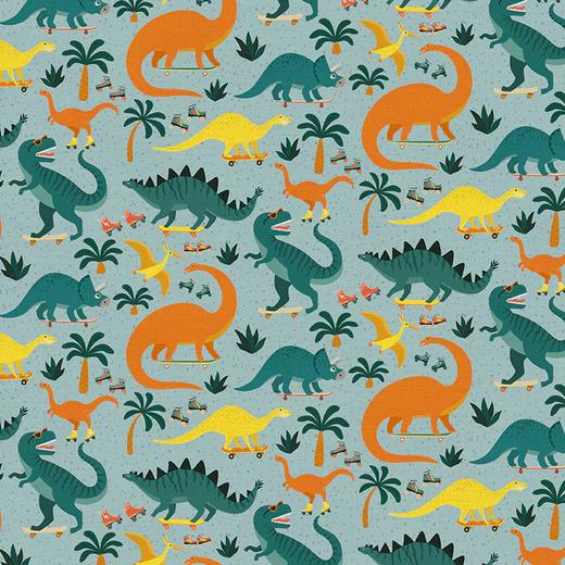 Jurassic Joyrides - Blue from the Jurassic Joyful Collection by Paintbrush Studios - 100% Cotton