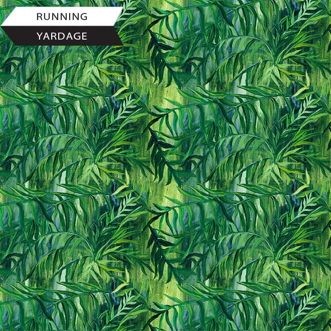 Ferns in Green from Zen Garden Collection for Northcott Fabrics
