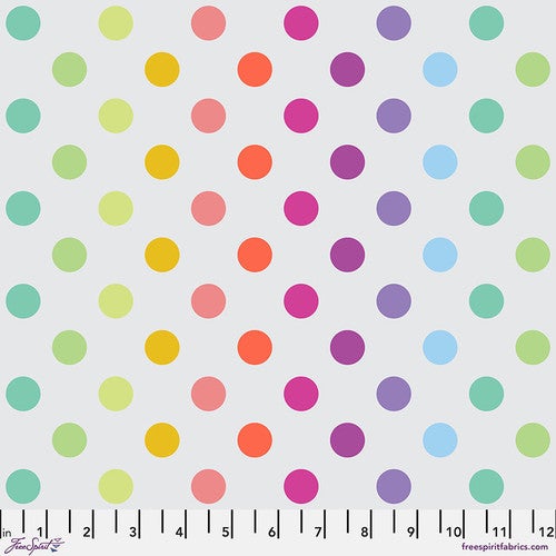 Tula Pink True Colors Graywork Preorder - Disco Poms in Whisper
