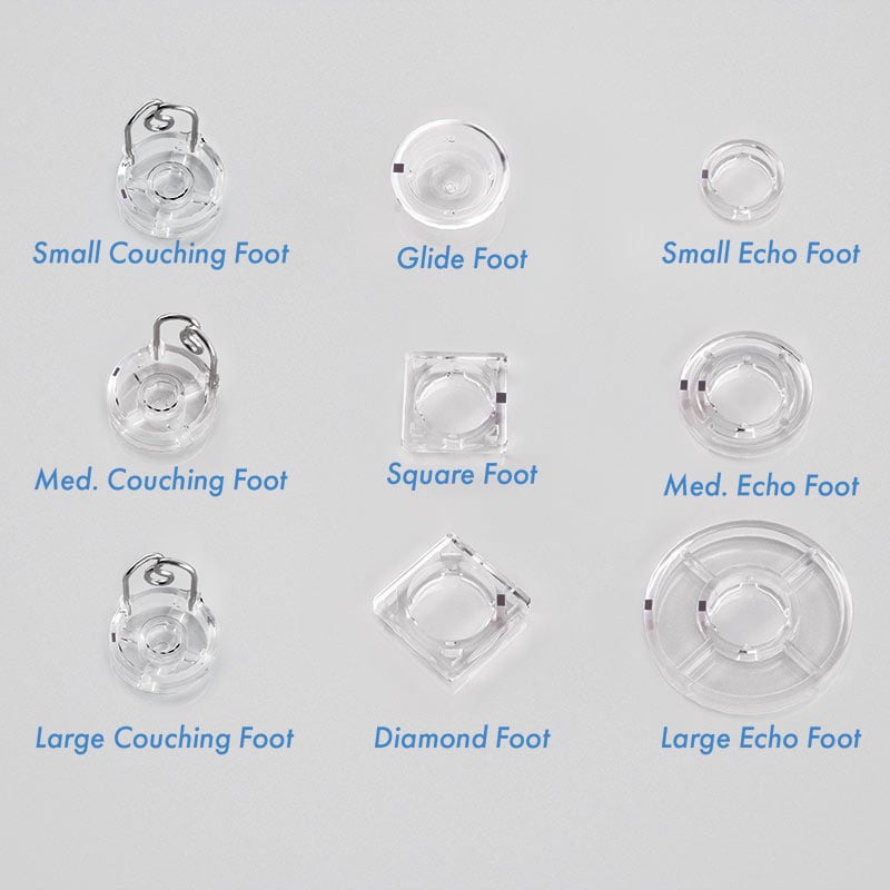 Q'nique Longarm 9-piece Hopping Foot Attachment Set from Grace Company