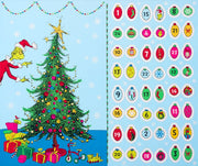 The Grinch Advent Calendar 36"x44" Panel from the How the Grinch Stole Christmas Collection by Dr. Enterprises - Robert Kaufman