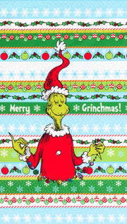 The Grinch Stripes 24"x44" Panel from the How the Grinch Stole Christmas Collection by Dr. Enterprises - Robert Kaufman