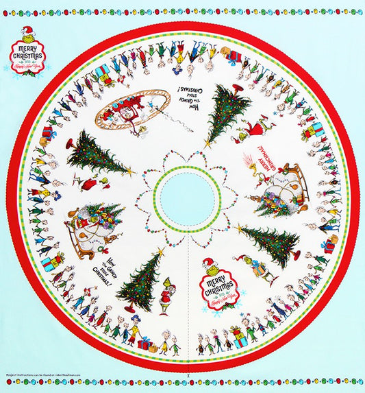 The Grinch DIY Tree Skirt Panel (approx. 44"x46") from the How the Grinch Stole Christmas Collection by Dr. Enterprises - Robert Kaufman