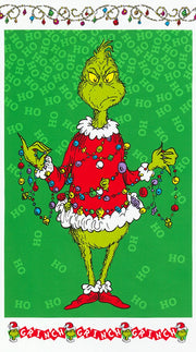 The Grinch  24"x44" Panel from the How the Grinch Stole Christmas Collection by Dr. Enterprises - Robert Kaufman