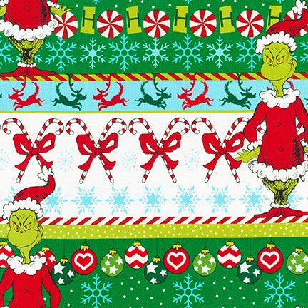 The Grinch Multi Stripes from the How the Grinch Stole Christmas Collection by Dr. Seuss Enterprises - Robert Kaufman