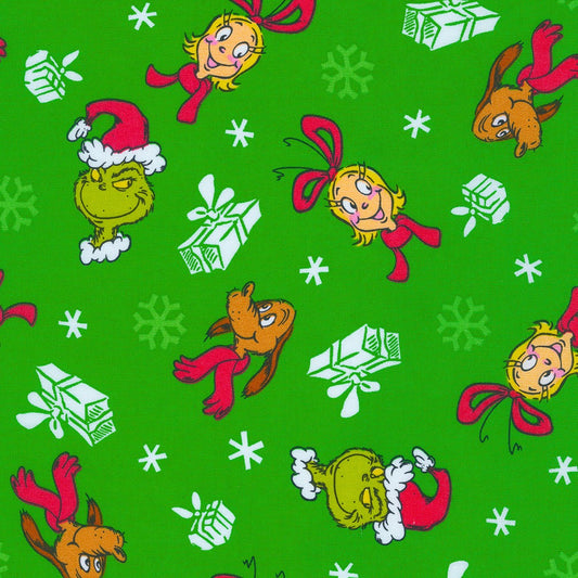 Grinch Character Toss in Green from the How the Grinch Stole Christmas Collection by Dr. Seuss Enterprises - Robert Kaufman