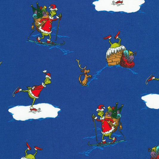 The Grinch Character Toss in Royal from the How the Grinch Stole Christmas Collection by Dr. Seuss Enterprises - Robert Kaufman
