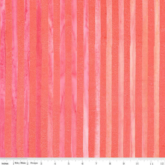 Batiks Elementals Get in Line Coral Fiesta from Riley Blake's Batik Expressions