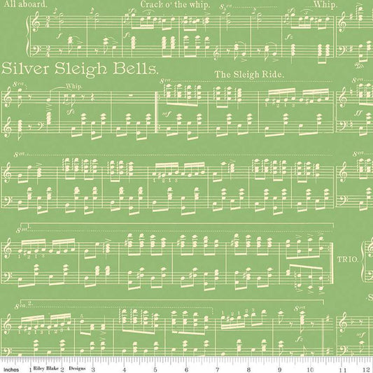 Classic Christmas-Sheet Music in Green