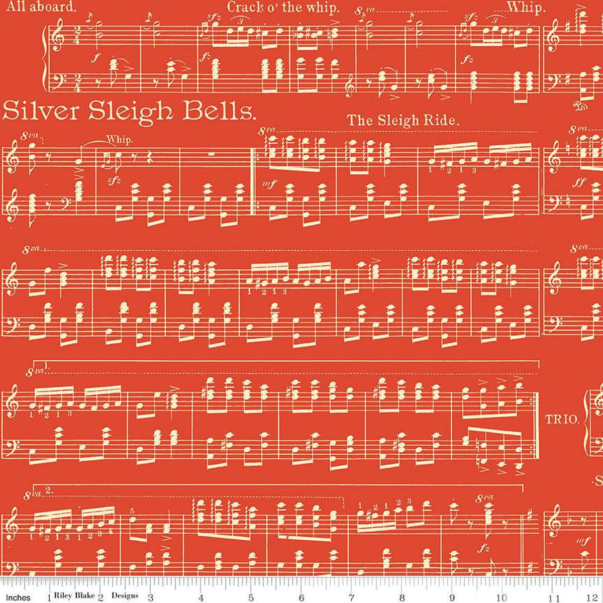 Classic Christmas-Sheet Music in Red