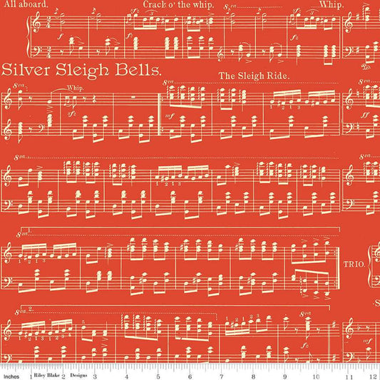 Classic Christmas-Sheet Music in Red