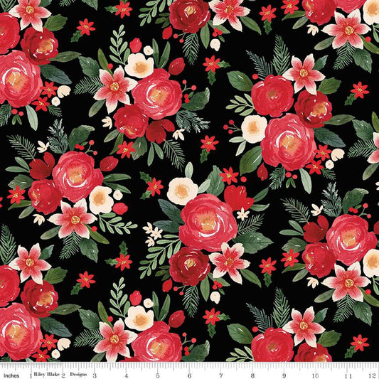 Charming Christmas-Main in Black from Riley Blake Designs