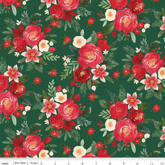 Charming Christmas-Main in Green from Riley Blake Designs