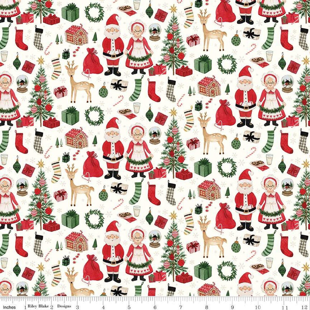 Charming Christmas-Santa & Mrs. Claus in Cloud from Riley Blake Designs