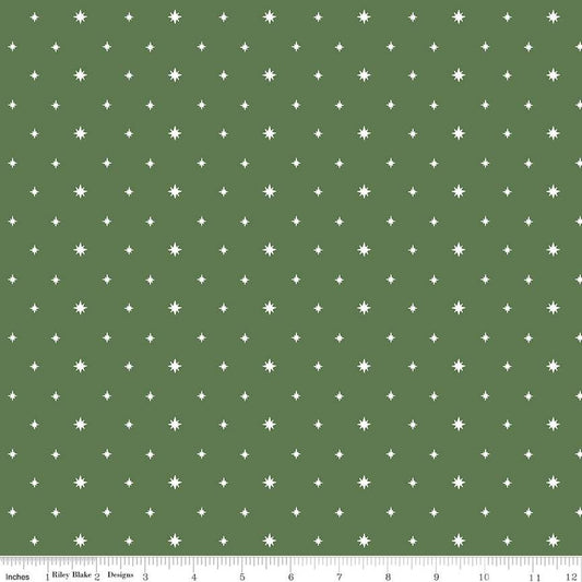Charming Christmas-Stars in Green from Riley Blake Designs