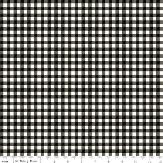 Charming Christmas-Gingham in Black from Riley Blake Designs