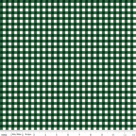 Charming Christmas-Gingham in Green from Riley Blake Designs