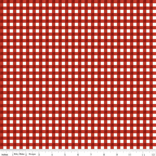 Charming Christmas-Gingham in Red from Riley Blake Designs