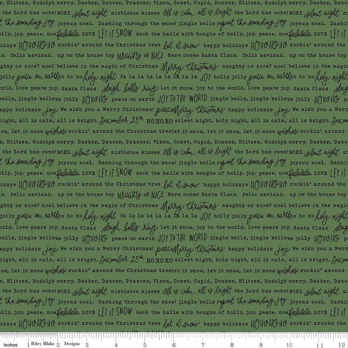 Charming Christmas-Words in Green from Riley Blake Designs