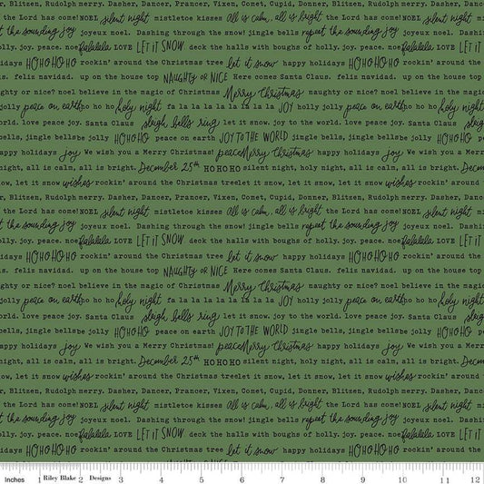Charming Christmas-Words in Green from Riley Blake Designs