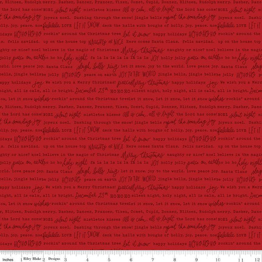 Charming Christmas-Words in Red from Riley Blake Designs