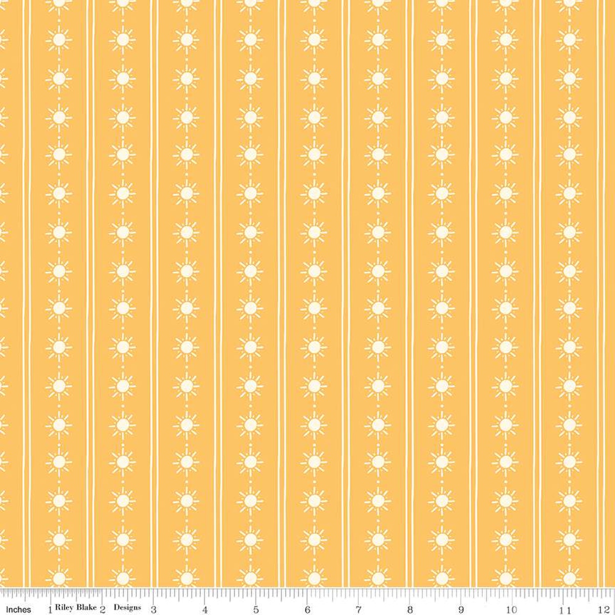 Happy Rays in Yellow from the Two by Two Collection - Riley Blake Fabrics