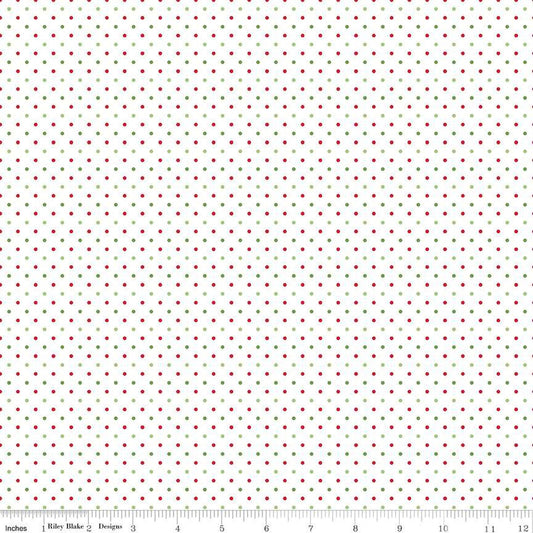 Swiss Dot-Christmas in White from Riley Blake Designs