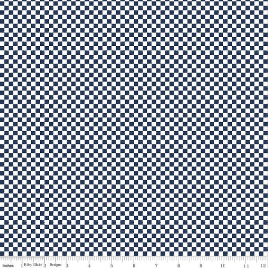 Check Please!-1/4" Checkered Pattern in Navy