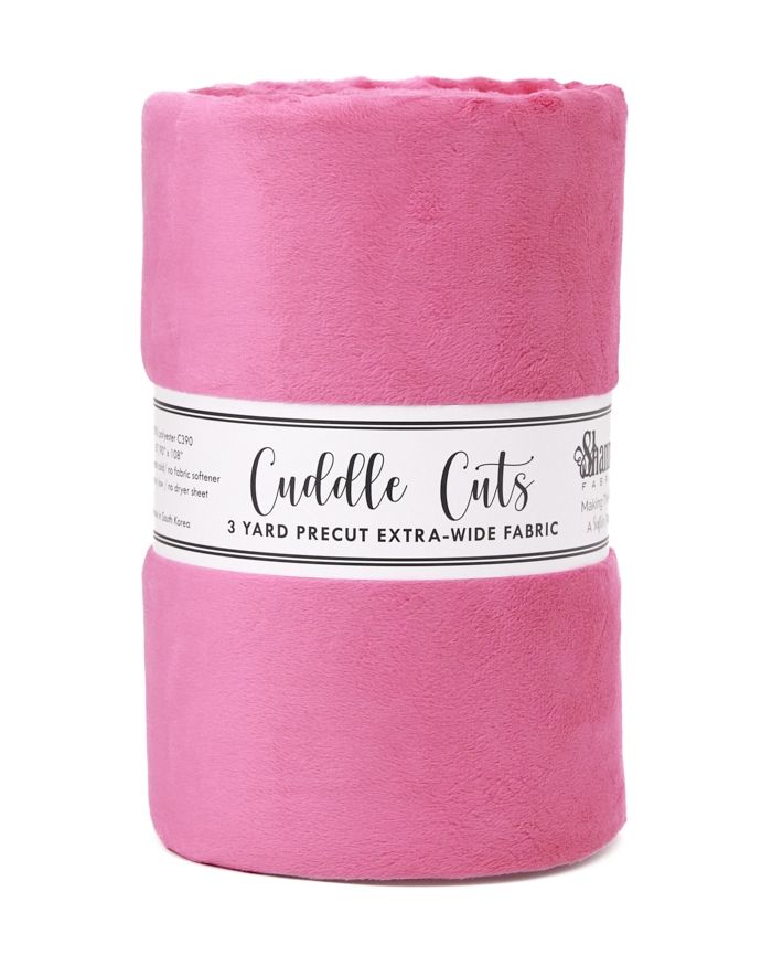 110" Extra Wide Minky - 3 Yard Cut of Fuchsia  Smooth - 108"x110"