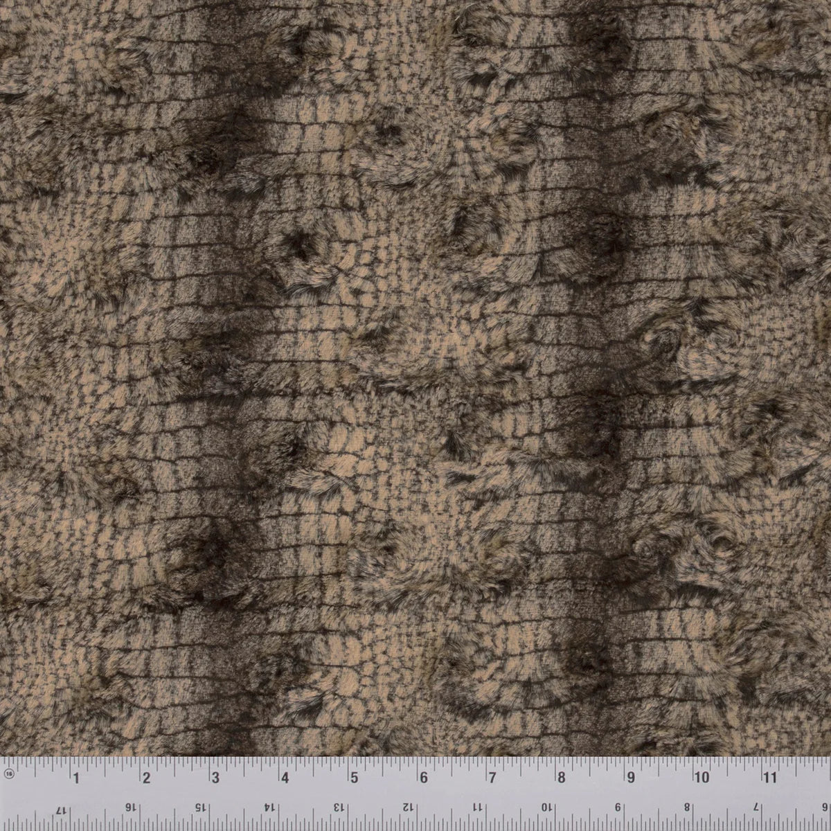 Minky- Luxe Cuddle Crocodile in Brown and Camel from EZ Fabrics