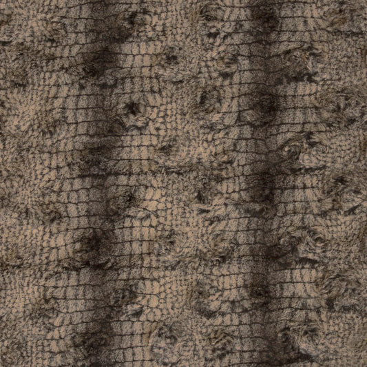 Minky- Luxe Cuddle Crocodile in Brown and Camel from EZ Fabrics