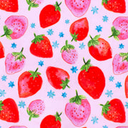 Minky -Sweet Strawberries in Pink from EZ Fabrics - 60" Wide