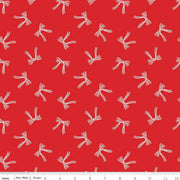 Flannel - Bows on RED from Riley Blake Fabric by Mind's Eye