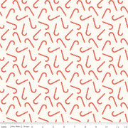 Flannel - Candy Canes on Cream from Riley Blake Fabric by Mind's Eye