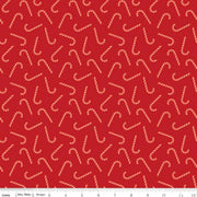 Flannel - Candy Canes on Red from Riley Blake Fabric by Mind's Eye
