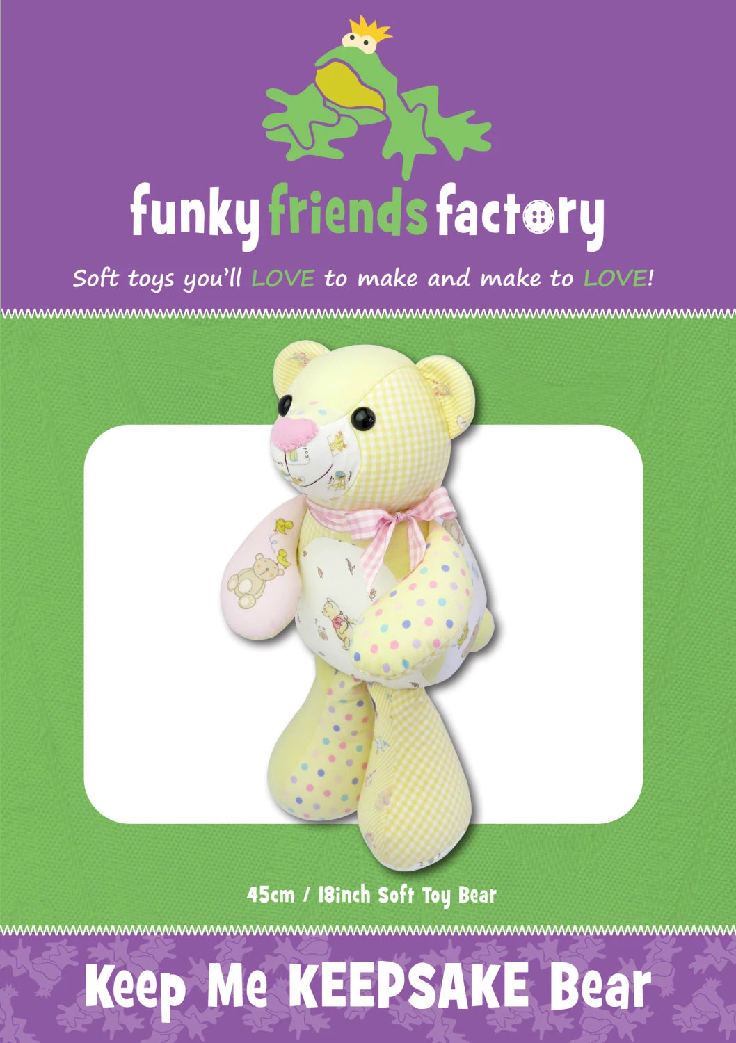 Funky Friends Pattern - Keep Me Keepsake Bear