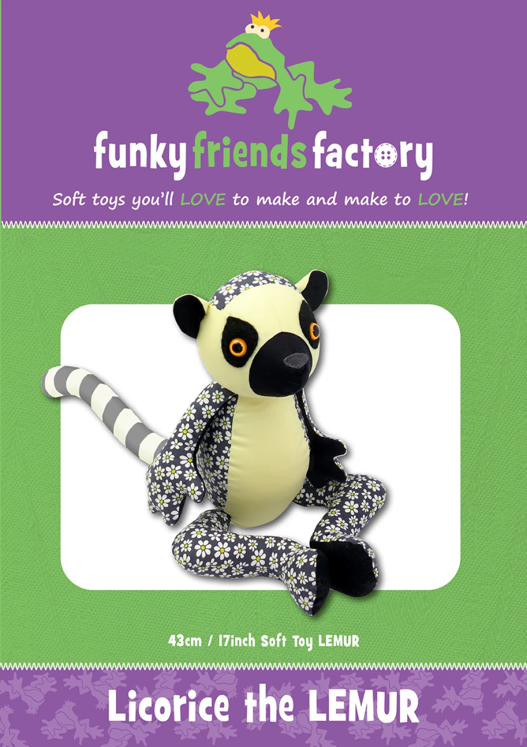 Funky Friends Pattern - Licorice The Lemur