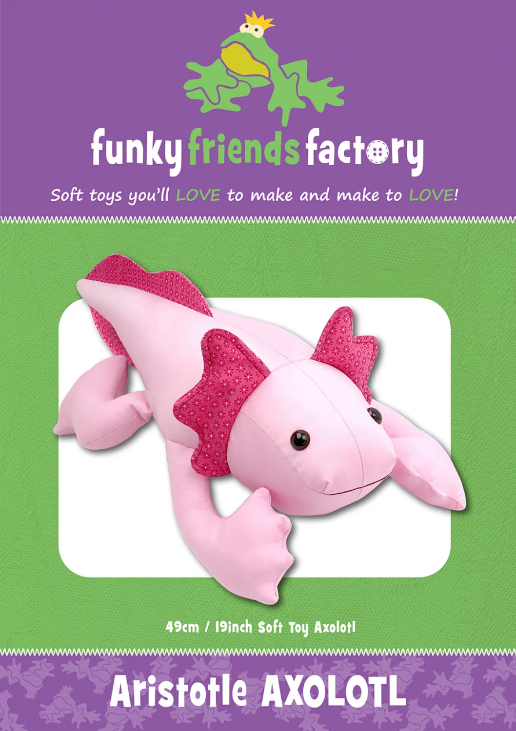 Funky Friends Pattern - Aristotle Axolotl