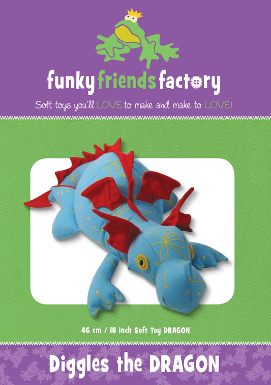 Funky Friends Pattern - Diggles The Dragon