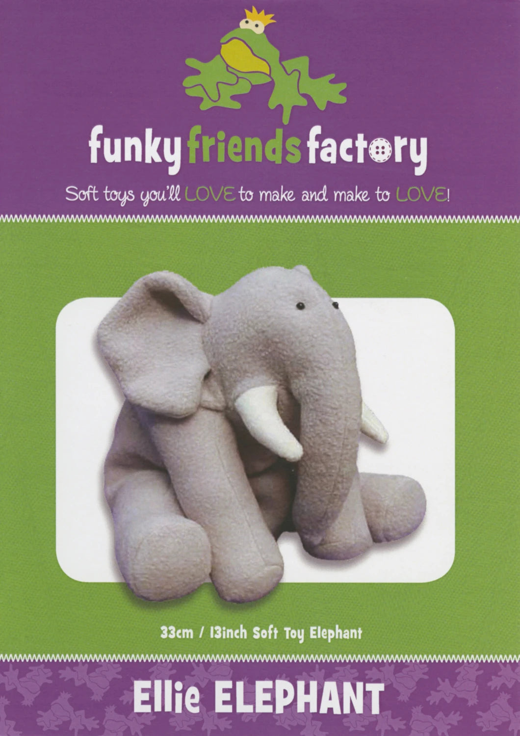 Funky Friends Pattern - Ellie Elephant