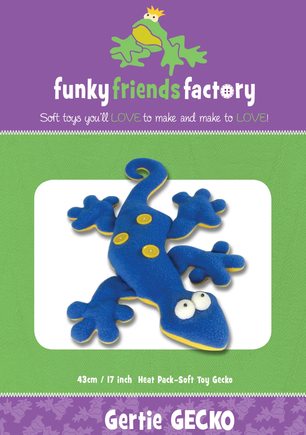 Funky Friends Pattern - Gertie Gecko Heat Pack