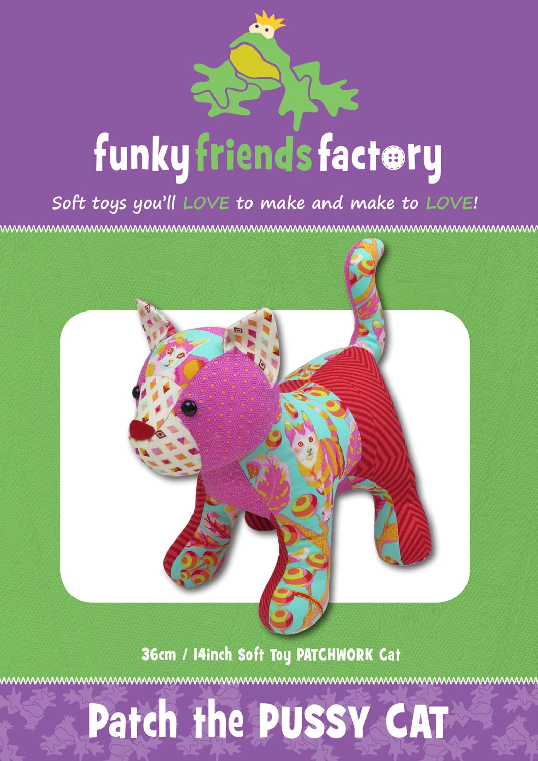 Funky Friends Pattern - Patch The Pussy Cat