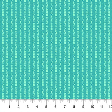 "FIFA World Cup" Stripes in Turquoise from the FIFA World Cup 26 Collection - Northcott Fabrics