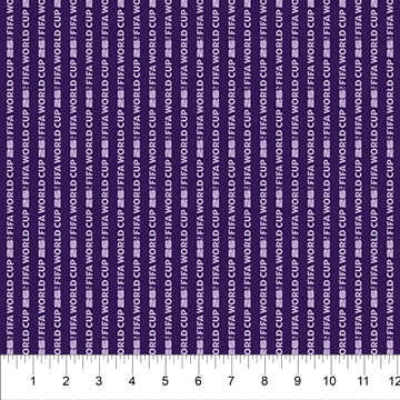 "FIFA World Cup" Stripes in Purple from the FIFA World Cup 26 Collection - Northcott Fabrics
