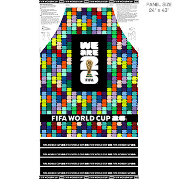 FIFA Multicolor Apron (24"x43" Panel) from the FIFA World Cup 26 Collection - Northcott Fabrics
