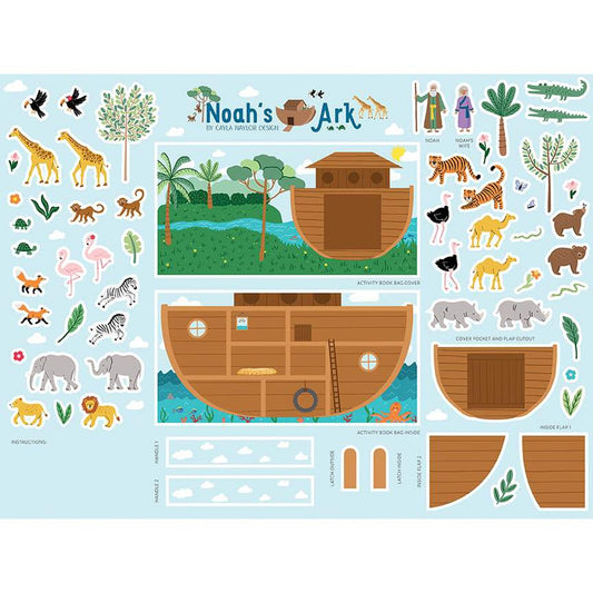 Noah's Ark Quiet Book Felt 36"x48" Panel from the Two By Two Collection - Riley Blake Fabrics