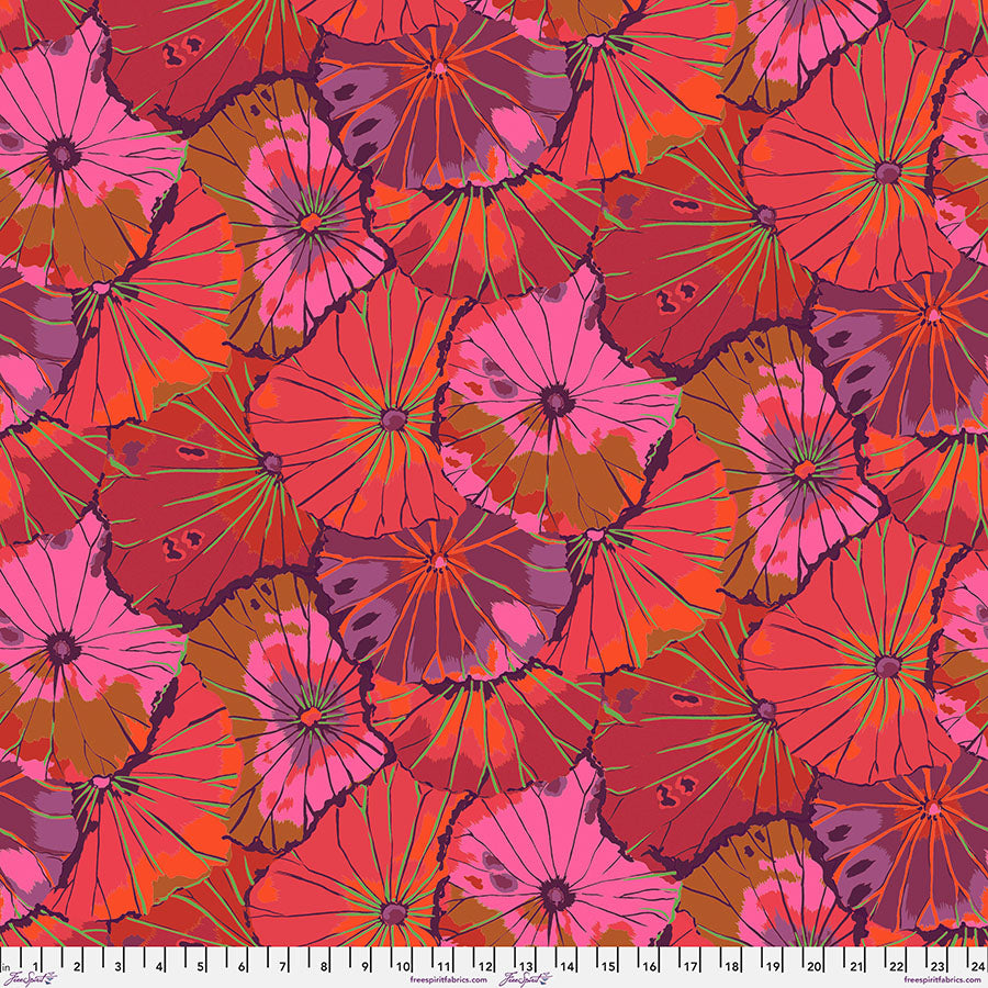 Kaffe Fassett Fabrics - Lotus Leaf - Wine  From FreeSpirit Fabrics