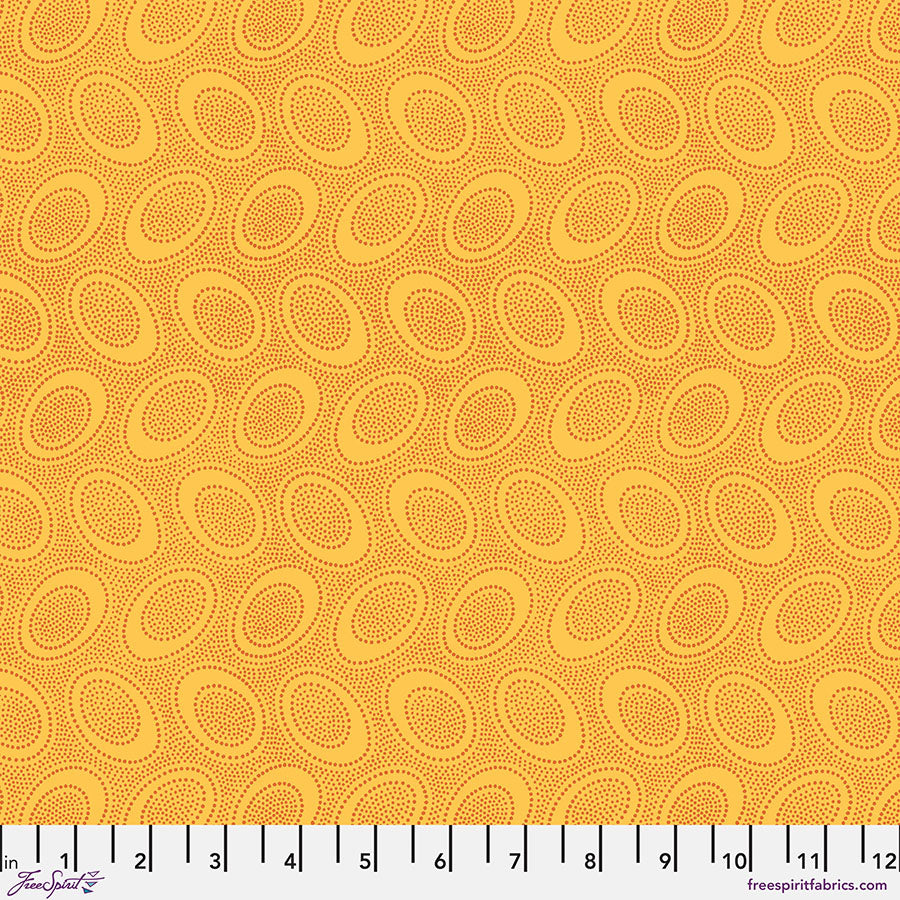Kaffe Fassett Fabrics - Aboriginal Dot - Gold  From FreeSpirit Fabrics