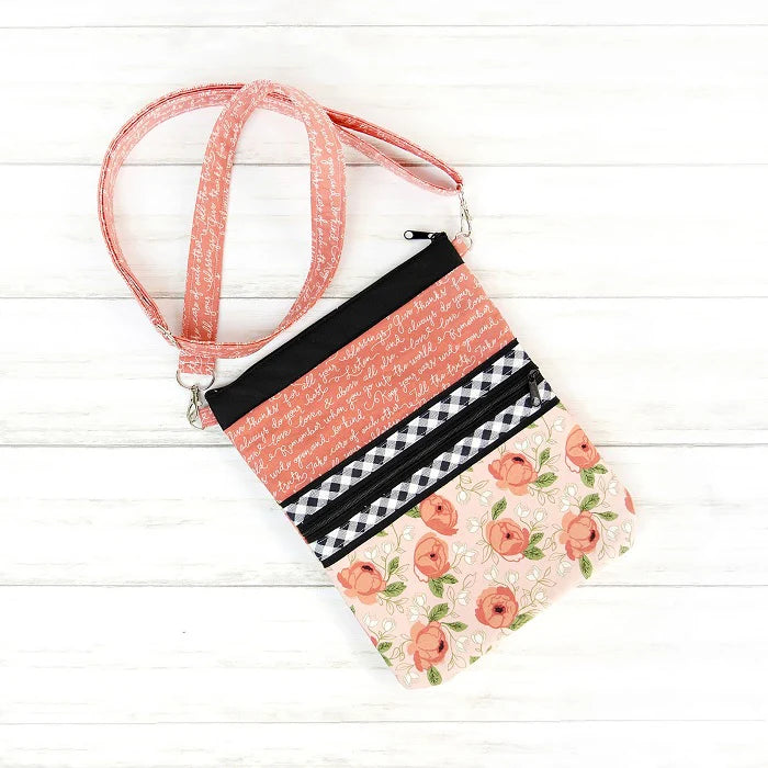 Quilt as You Go - Caitlyn Tote Kit with Black Zippity Do Done Zipper from June Tailor